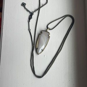 Kendra Scott Shaylee large arrowhead pendant necklace with bronze rope